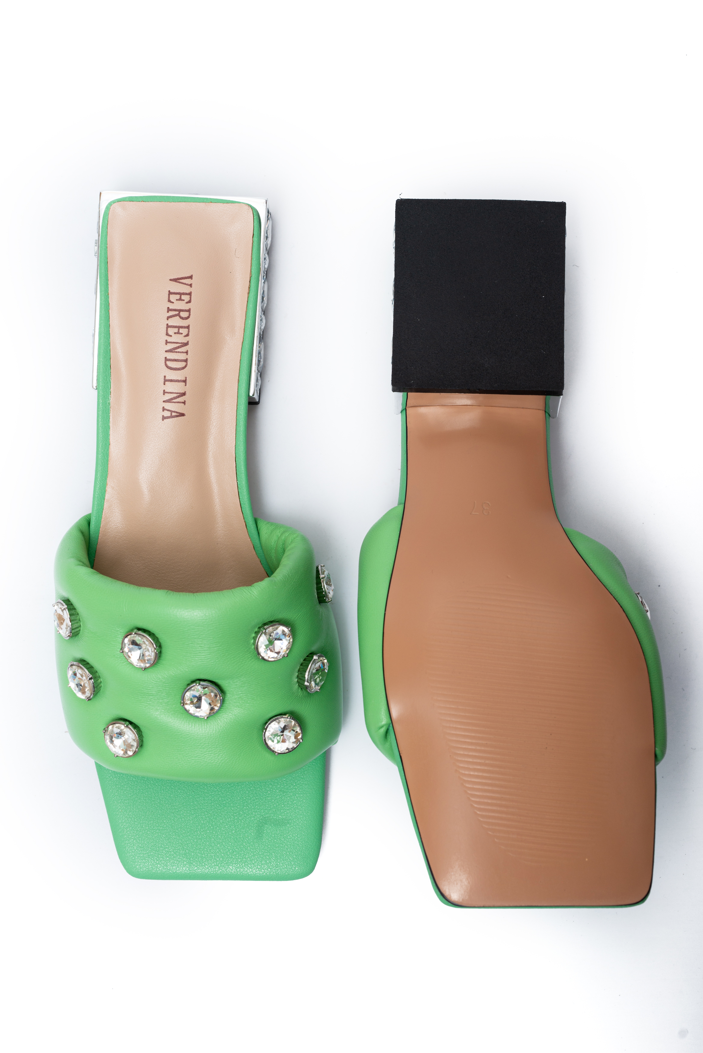 Шлепанцы Verendina 00860 Зеленые