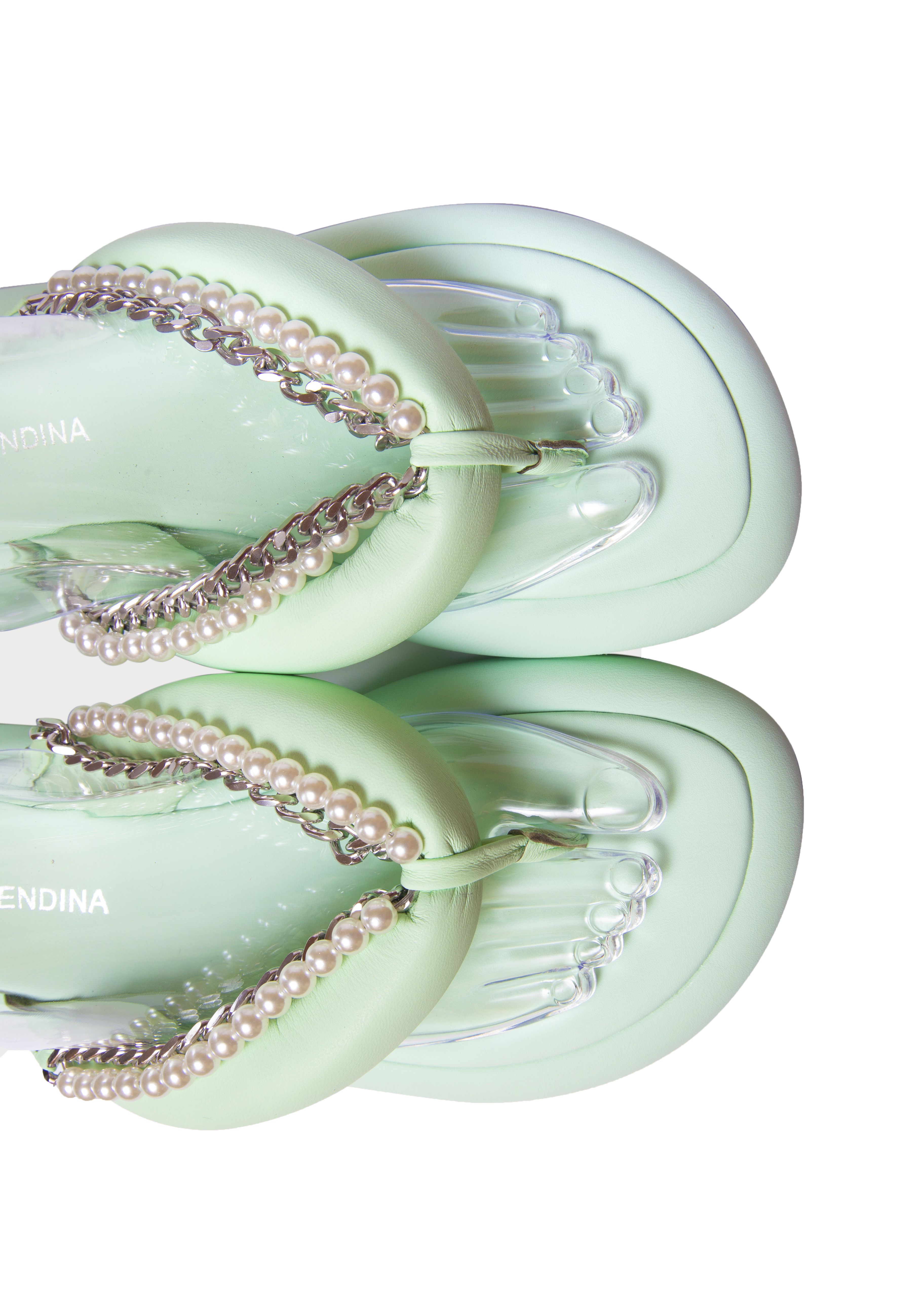 Шлепанцы Verendina 00892 Зеленые