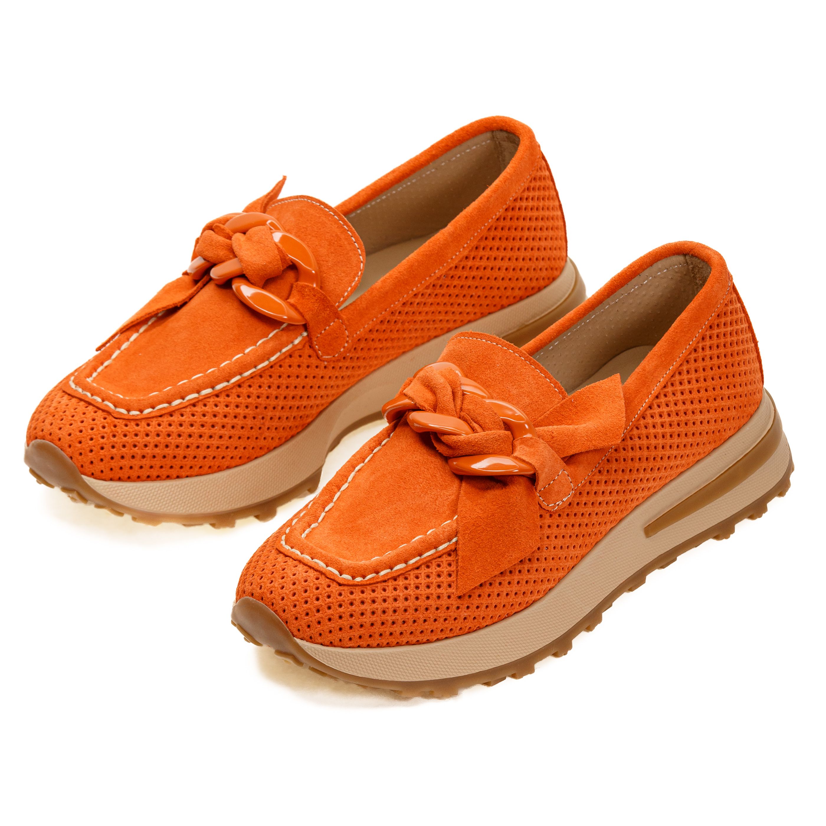 Лоферы Evromoda 01166 Оранжевые