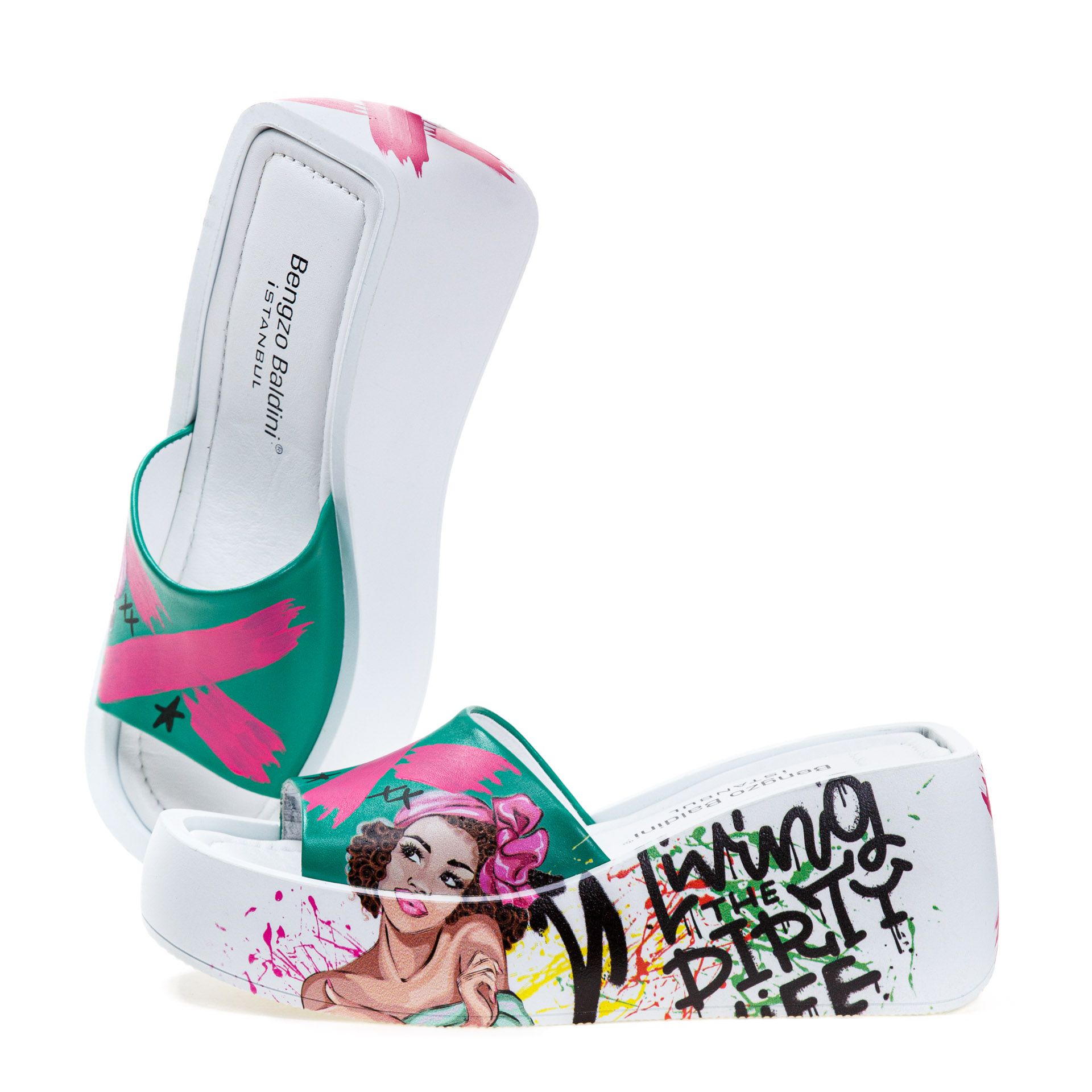 Шлепанцы Bengzo Baldini 01182 Зеленые